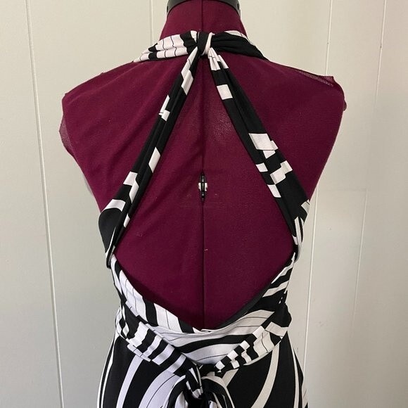 AGB Halter Top High Waist V-Neck Women Dress Size 6 - Picture 4 of 6